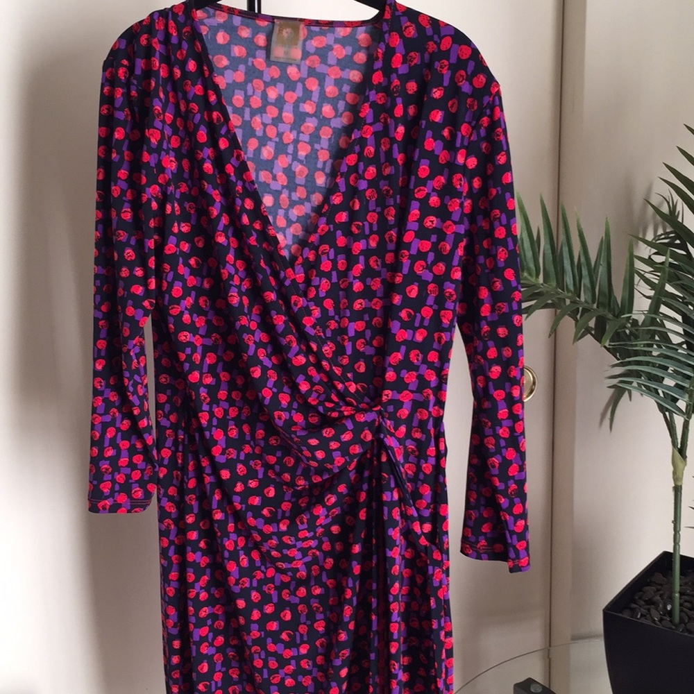 Anne Klein Women's 3/4 Sleeve Wrap Dress